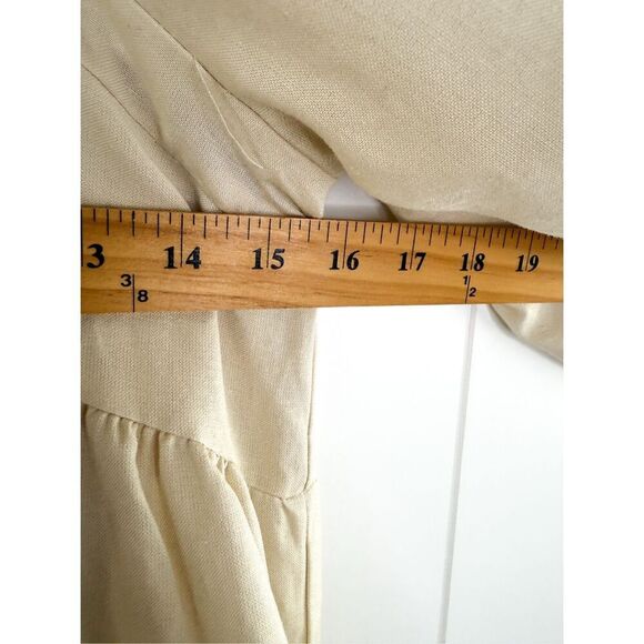 REVOLVE SNDYS Jamel Dress Beige Cream Babydoll Tiered Smock Linen 4 - Picture 7 of 12
